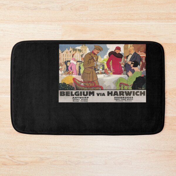 Item preview, retro classic Belgium via Harwich poster designed and sold by CorasPosters.