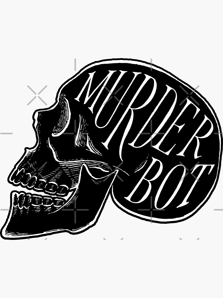 Thumbnail 3 of 3, Sticker, Murderbot designed and sold by CrownAndThistle.
