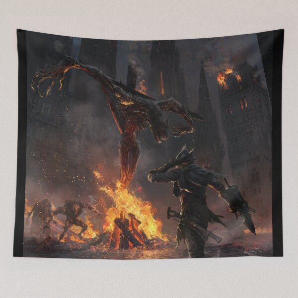 Item preview, The Burning of Old Yharnam designed and sold by Ryan Van Dongen.