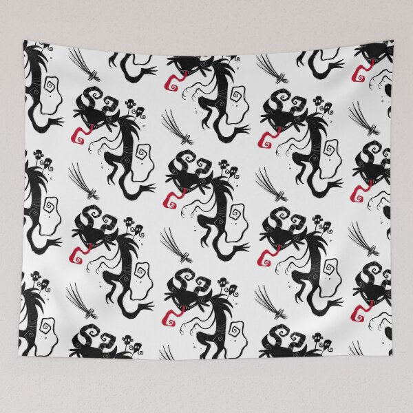Item preview, "Krampus is Calling" Germanic Folklore Monster Silhouette Pattern  designed and sold by meljenart.
