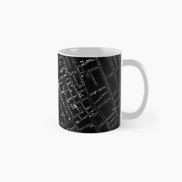John Snow's Cholera Map (white-on-black) Classic Mug