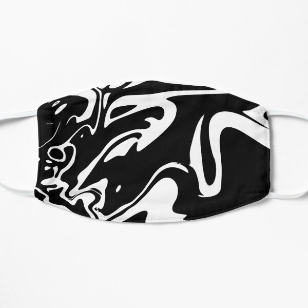 Black and White Oil Spill Flat Mask