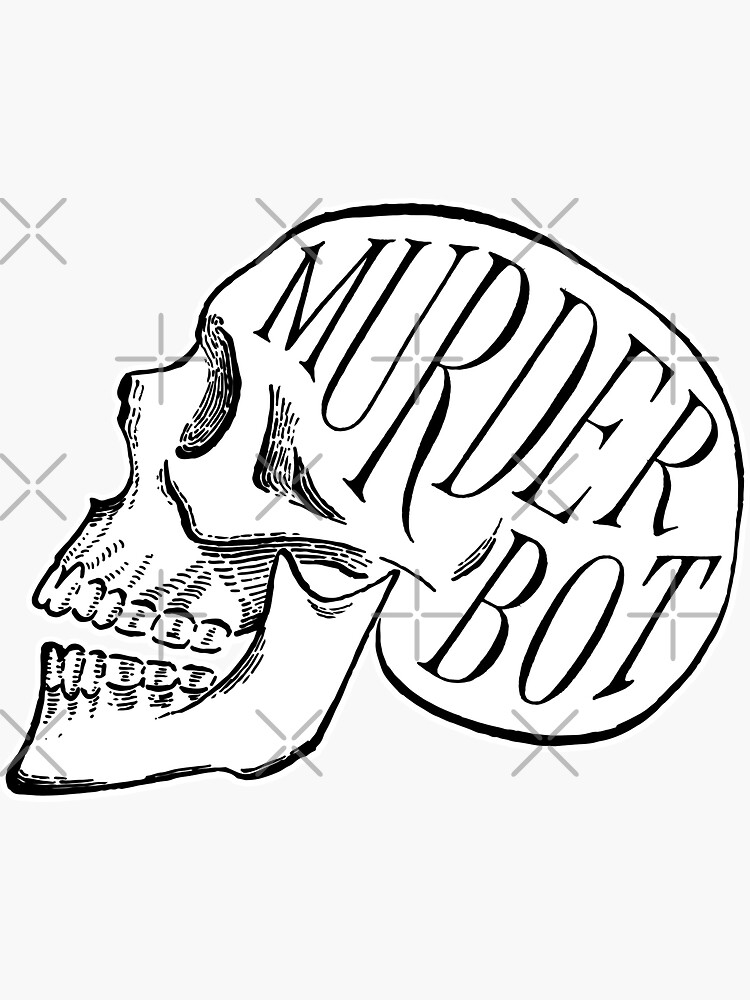 Thumbnail 3 of 3, Sticker, Murderbot designed and sold by CrownAndThistle.