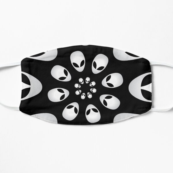 Black and White Alien Head Vortex Flat Mask