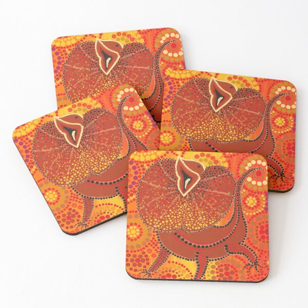 Frilled Neck Lizard Coasters (Set of 4)