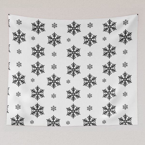 Item preview, black Snowflakes Patterns Decor Gift designed and sold by WearYourMood.