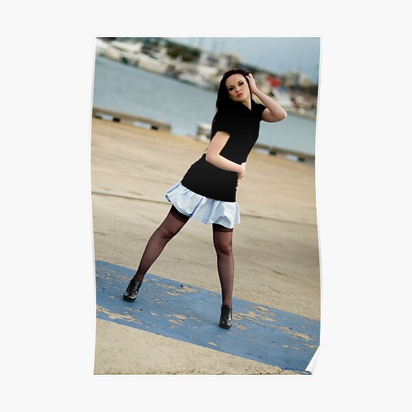 Anne Duffy Fashion Shoot Aqua Skirt Poster