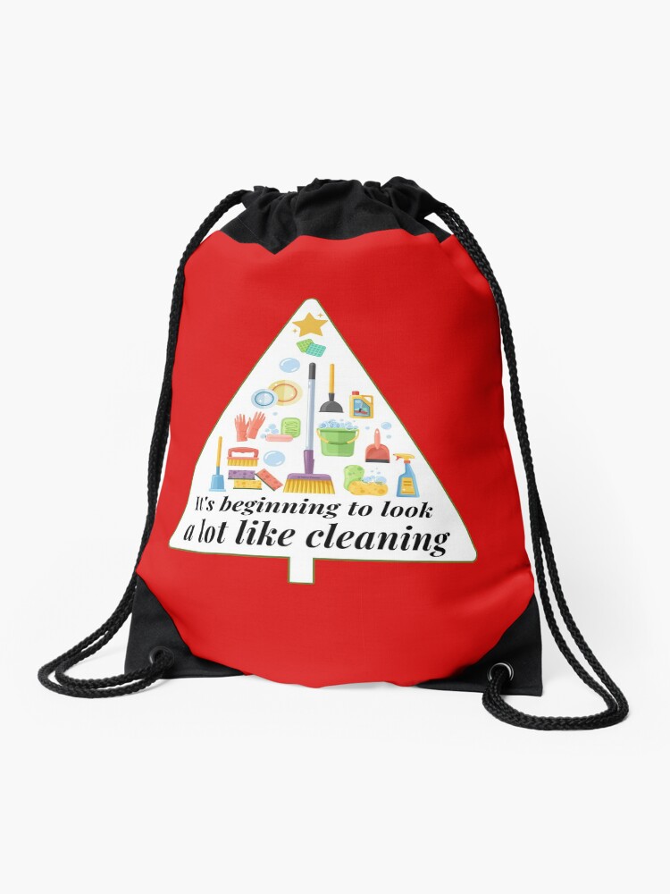Thumbnail 1 of 3, Drawstring Bag, Look A Lot Like Cleaning Funny Housekeeping Christmas designed and sold by SavvyCleaner.
