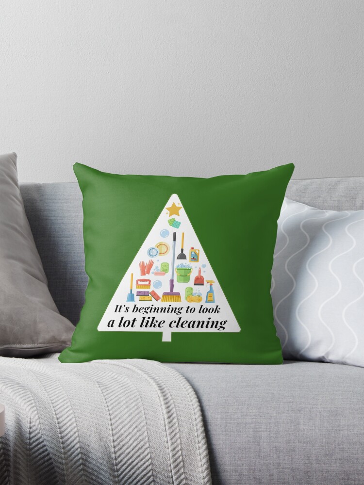 Thumbnail 1 of 4, Pillow, Look A Lot Like Cleaning Funny Housekeeping Christmas designed and sold by SavvyCleaner.