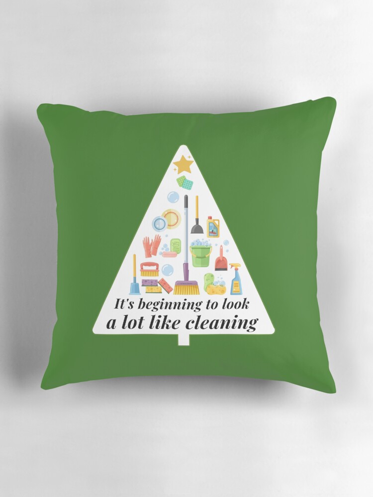 Thumbnail 3 of 4, Pillow, Look A Lot Like Cleaning Funny Housekeeping Christmas designed and sold by SavvyCleaner.