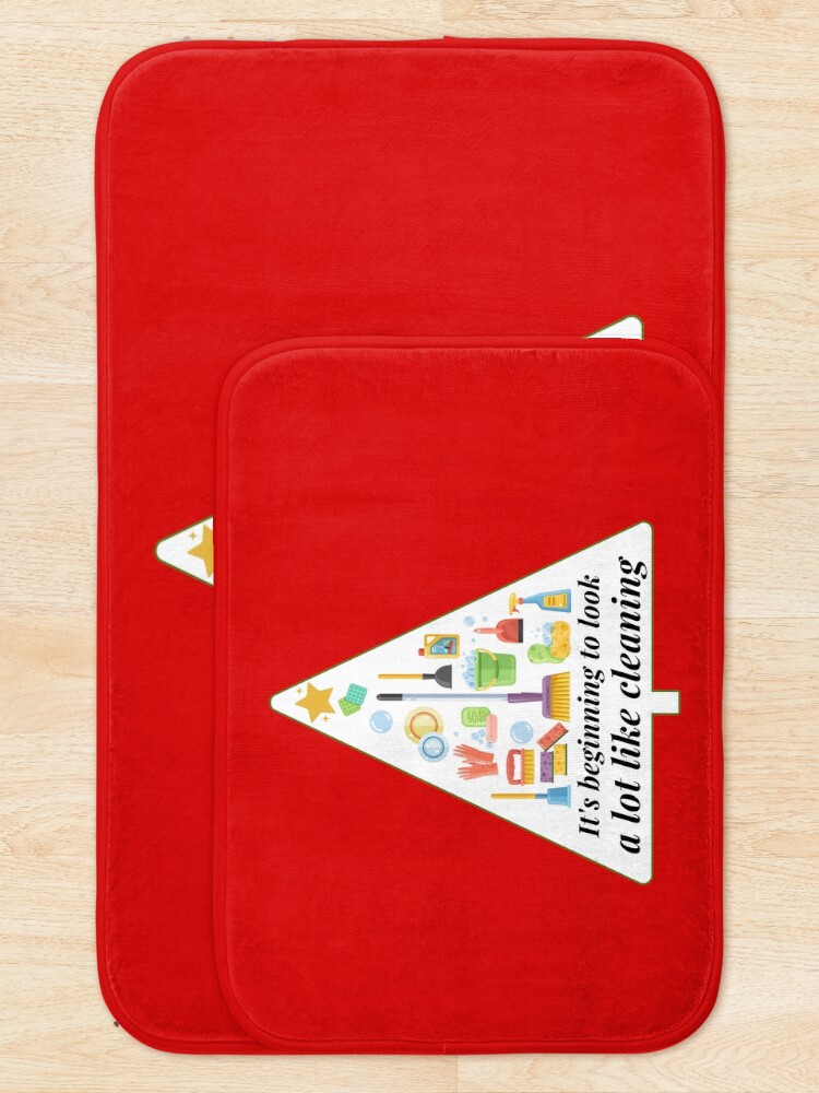 Alternate view of Look A Lot Like Cleaning Funny Housekeeping Christmas Bath Mat
