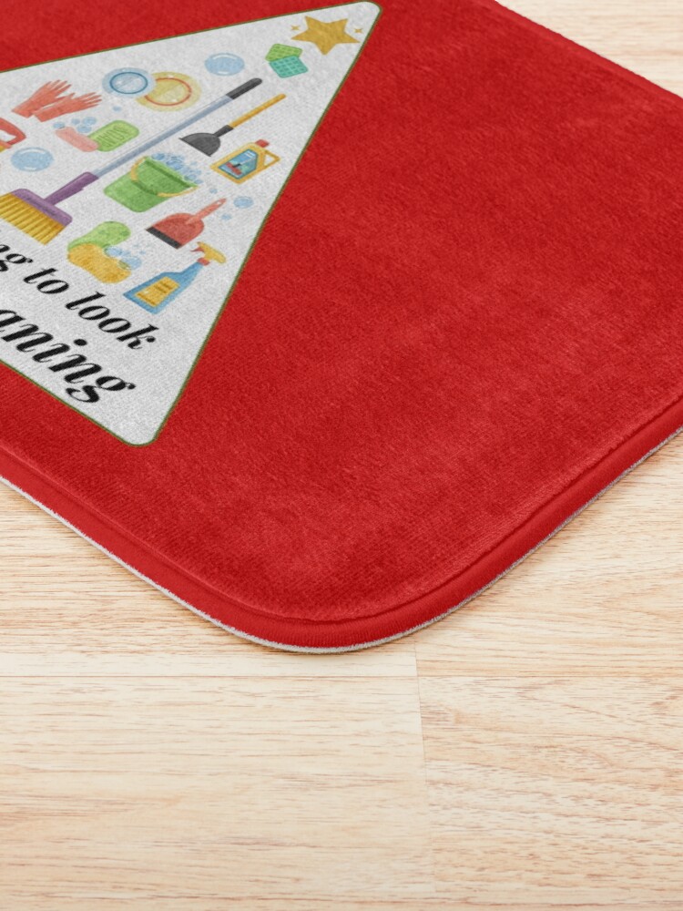 Alternate view of Look A Lot Like Cleaning Funny Housekeeping Christmas Bath Mat