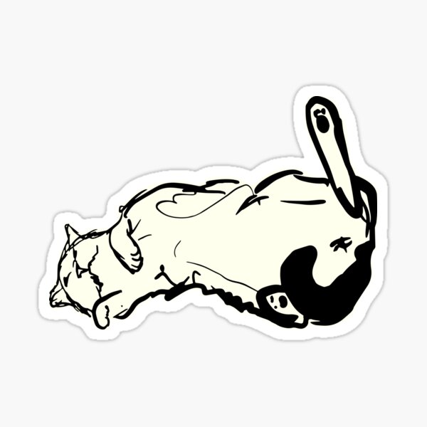 Supine Feline Sketch Sticker