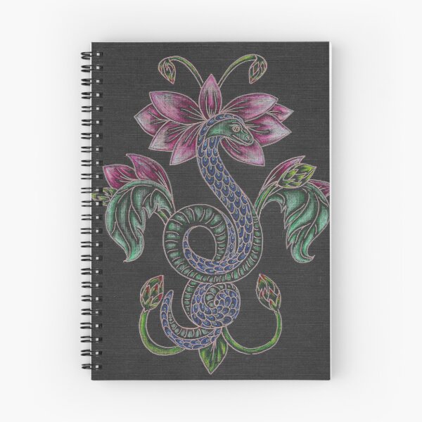 Item preview, Snake Damask Textured Colored Pencil Drawing designed and sold by Allise Noble.