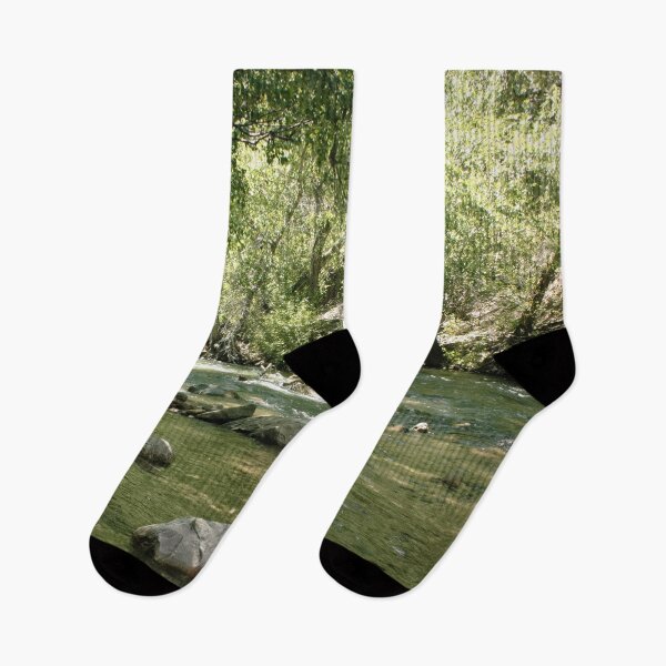 Item preview, Beautiful nature forest river scene with rocks, boulders, stones and blue water, designed and sold by Ventures1.