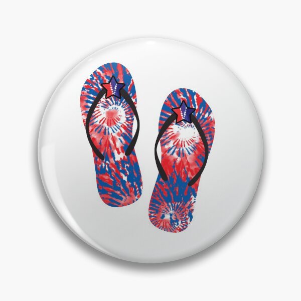 Item preview, Tie Dye Flip Flops go everywhere with red and blue color designed and sold by MisPuHoney.