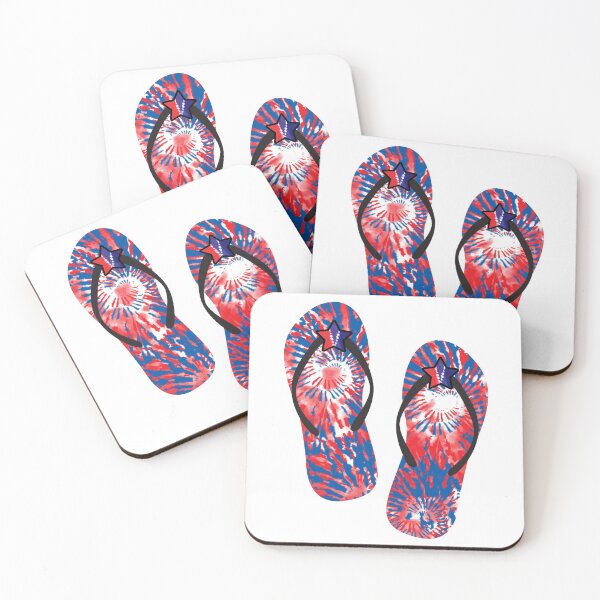 Item preview, Tie Dye Flip Flops go everywhere with red and blue color designed and sold by MisPuHoney.