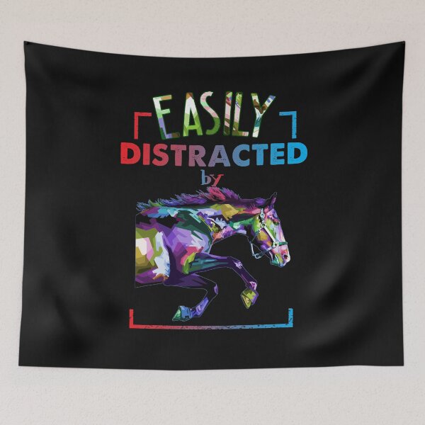 Item preview, Easily distracted by horses colorful designed and sold by Gloria312.