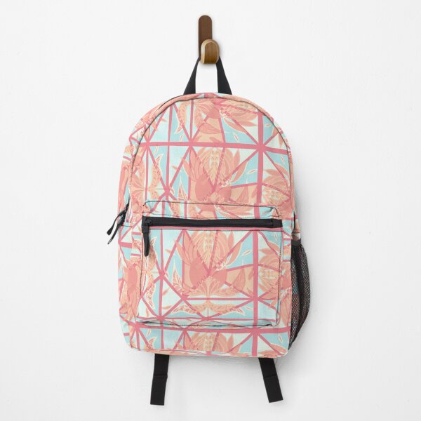Item preview, Vintage Peach Stained Glass Floral Geometry designed and sold by radiosilenceD.