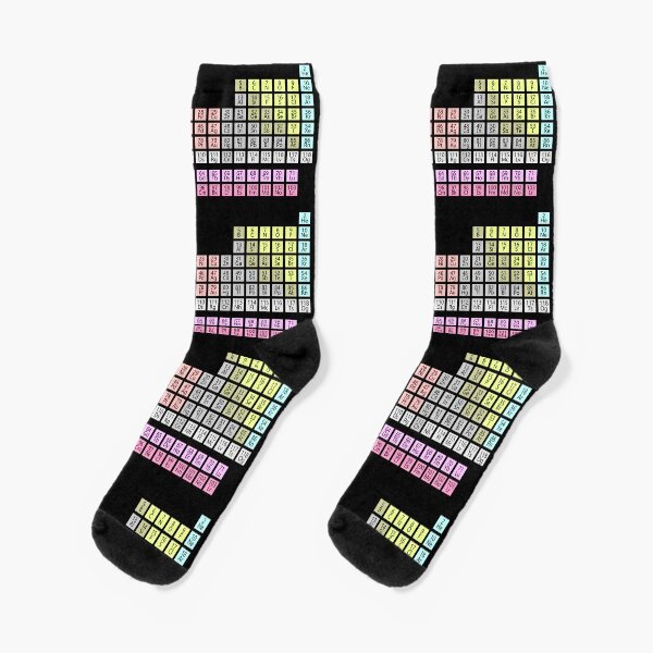 Chemistry Science: Periodic Table of Elements Socks