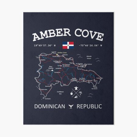 "Dominican Republic Flag Travel Map Amber Cove Coordinates Roads Rivers
