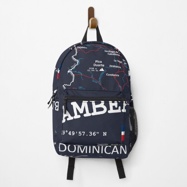 Item preview, Dominican Republic Flag Travel Map Amber Cove Coordinates Roads Rivers and Oceans White designed and sold by frenchsalsa.