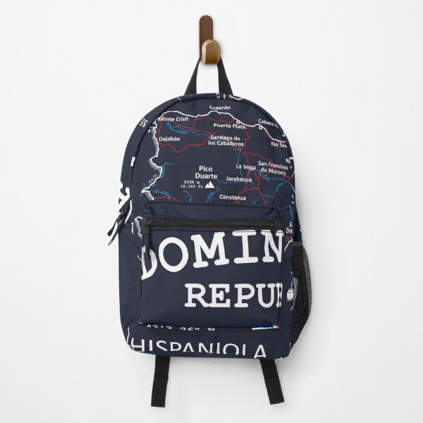 Item preview, Dominican Republic Map Flag Santo Domingo Capital Coordinates Roads Rivers and Oceans White designed and sold by frenchsalsa.