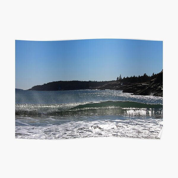 Beach in winter in Acadia Poster