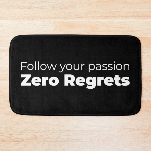 Item preview, Follow Your Passion Zero Regrets Inspirational Motivational Quote designed and sold by henrymencia.