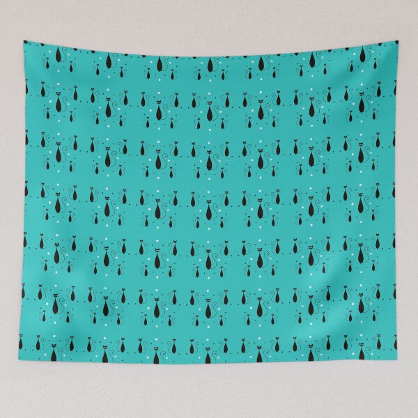 Item preview, Cats in Teal designed and sold by Norma Linda Ventura.