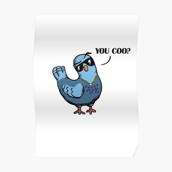 You Coo? Coo Pigeon. Poster