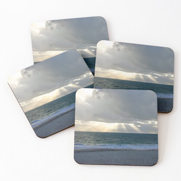 Item preview, Sun shining through clouds at beach designed and sold by eidann.