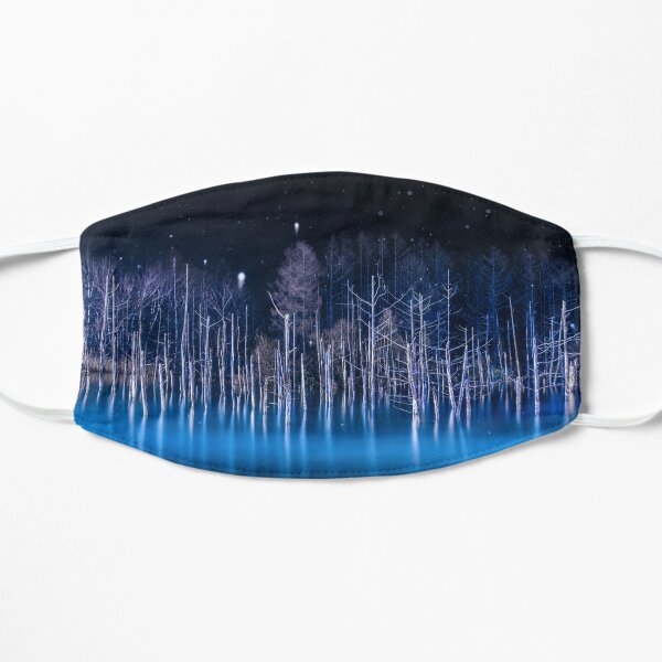 Blue Lake at Night Flat Mask