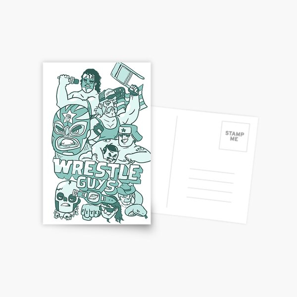 Wrestle Guys Postcard