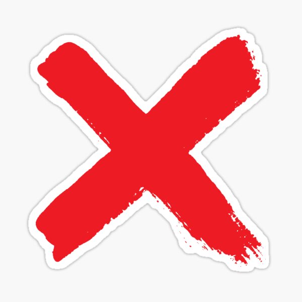 Red X plague painted cross no trespassing silence or censored symbol white background HD High Quality Sticker