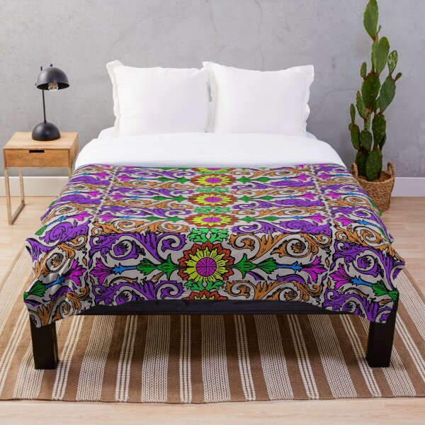 Item preview, flores patrón de diseño de color brillante designed and sold by Indite.
