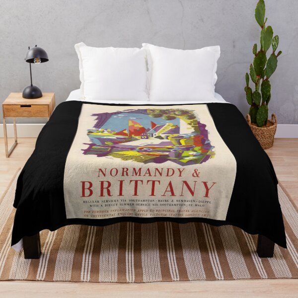 Item preview, retro classic Normandy and Brittany poster designed and sold by CorasPosters.