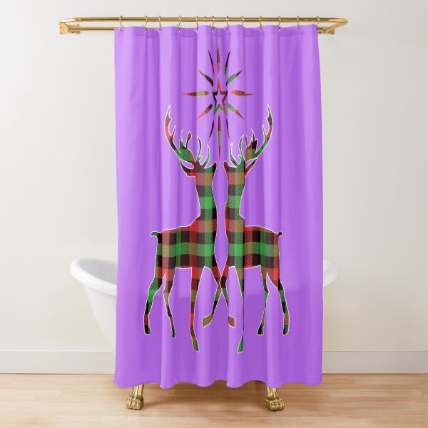 Christmas reindeer under the Christmas star. Shower Curtain