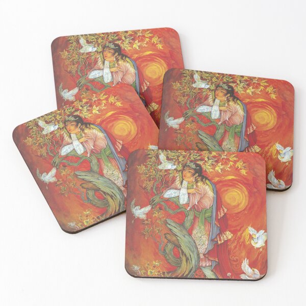 Item preview, Mujer pensativa con pájaros designed and sold by ArtEntwined.
