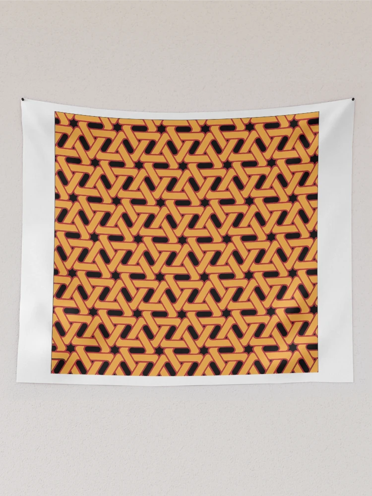 Thumbnail 2 of 3, Tapestry, Yellow trangle pattern design designed and sold by Rajzone.