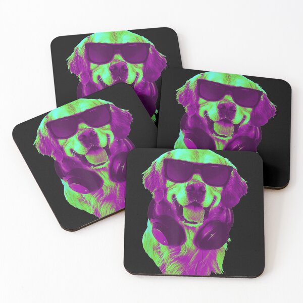 Item preview, Cool Golden Retriever DJ with Headphones  Sunglasses Art designed and sold by BrockSly.