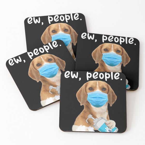 Item preview, Cute Beagle Dog Ew People Dog Wearing A Face Mask designed and sold by BrockSly.