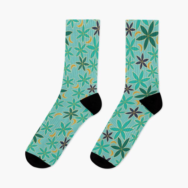 Item preview, Turquoise Gold Flower Pattern designed and sold by CAview.