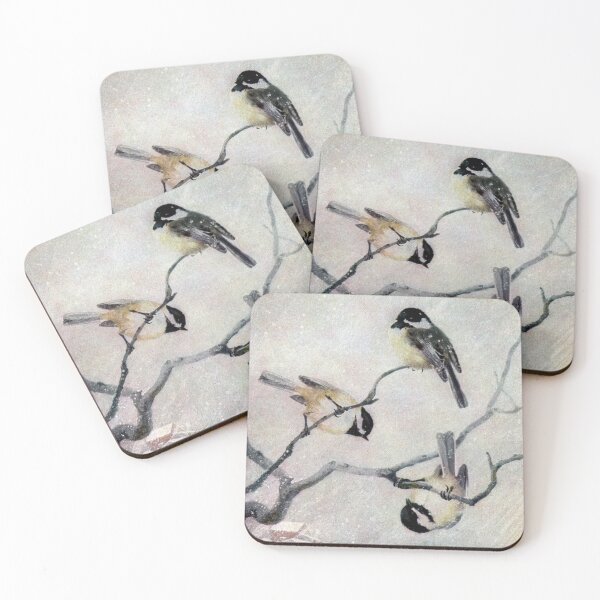 Item preview, Chickadees in the Snow designed and sold by fenneltea.