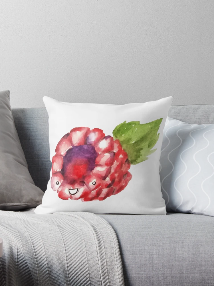 Thumbnail 1 of 4, Pillow, Happy Raspberry designed and sold by Squeak Studio.