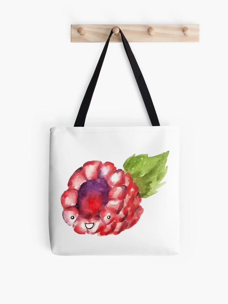 Thumbnail 1 of 2, Tote Bag, Happy Raspberry designed and sold by Squeak Studio.