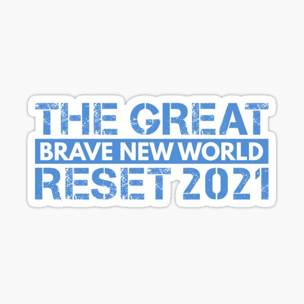 Vista previa del artículo con la obra «Un mundo feliz: el gran reinicio de 2021», diseñado y vendido por CitizenAwear.
