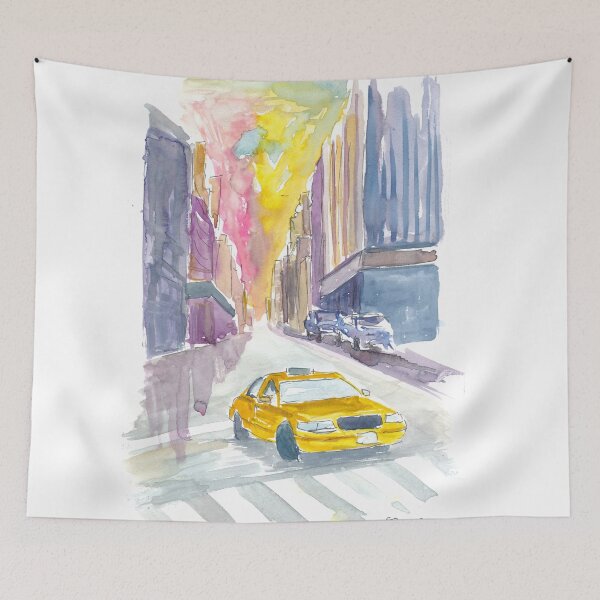 Item preview, Classical Cab Street Scene in New York City designed and sold by artshop77.