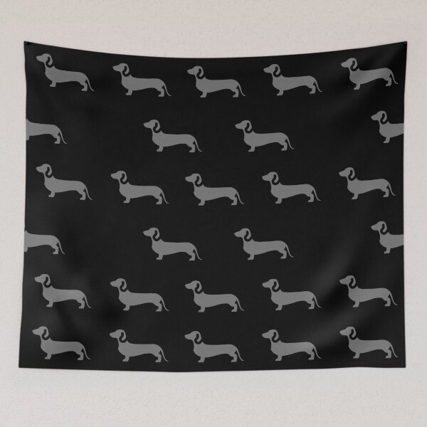 Item preview, Dachshund pattern in black designed and sold by TheDachshund.
