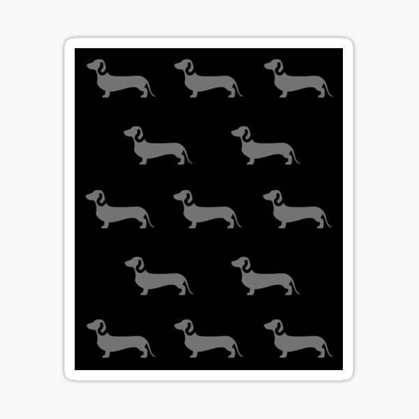 Dachshund pattern in black Sticker